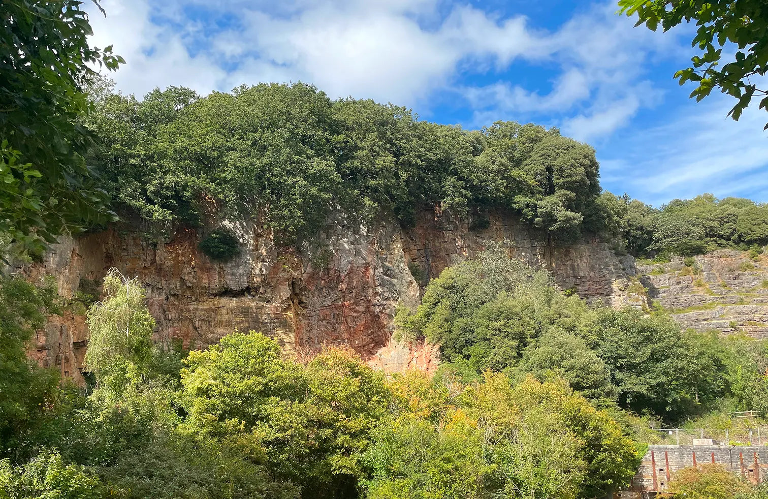 The Old Town Quarry rock wall.