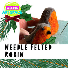 Christmas at the Cabin - Needle Felted Robin